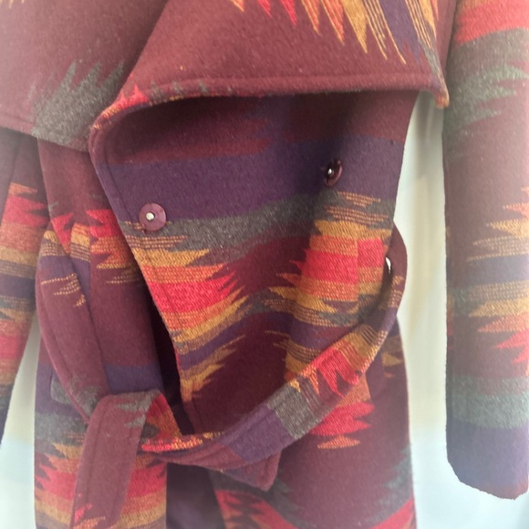 Steve Madden Multicolor Patterned Jacket wrap Aztec tie waist size‎ XS - Picture 5 of 7